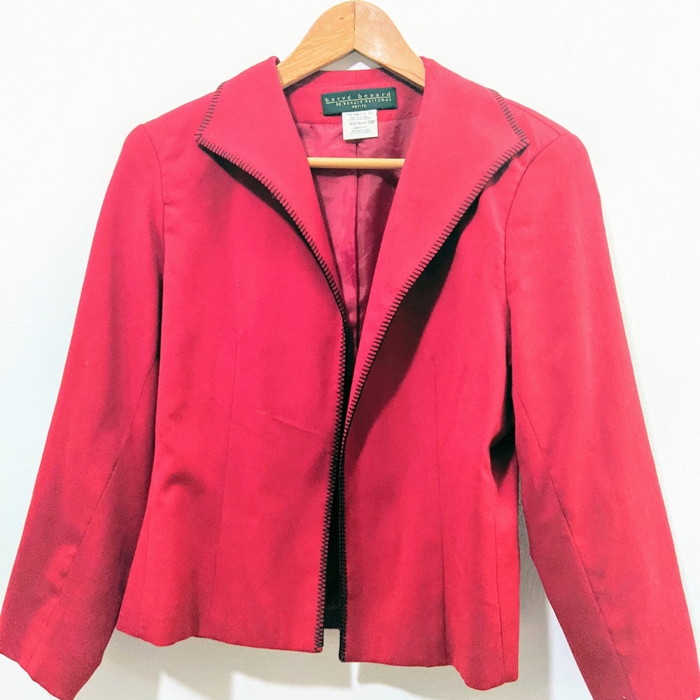 Bright red woolen blazer